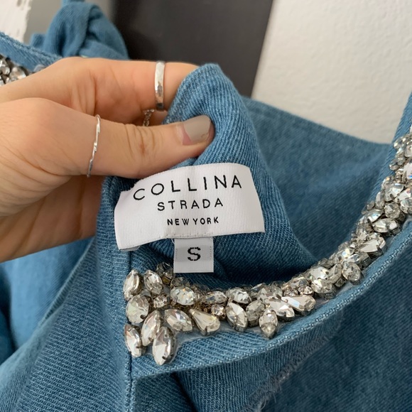 Rare Collina Strada Rhinestone denim overall - Picture 6 of 13